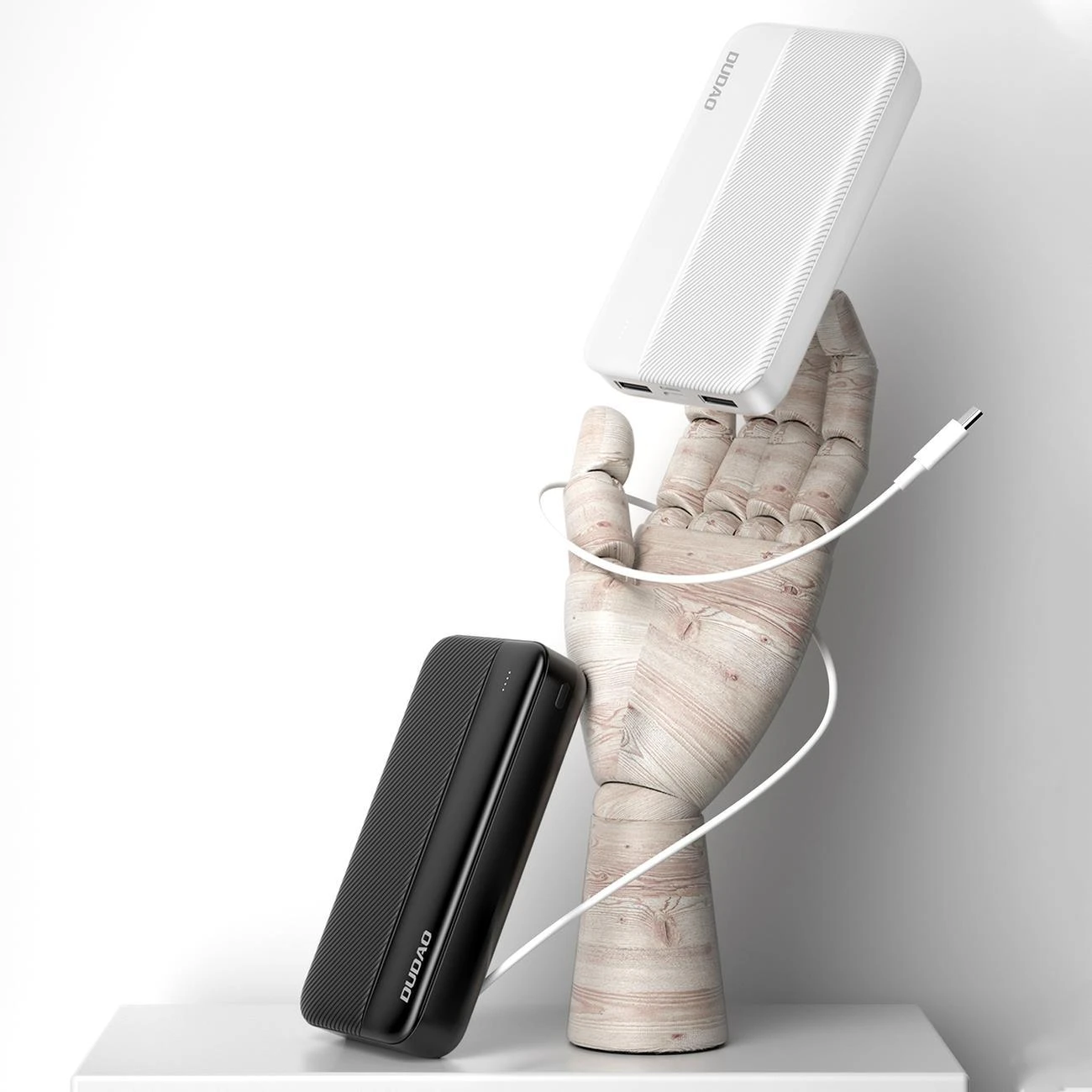 Dudao powerbank 20000mAh 2xUSB-A 10W baltos spalvos (K4S+)