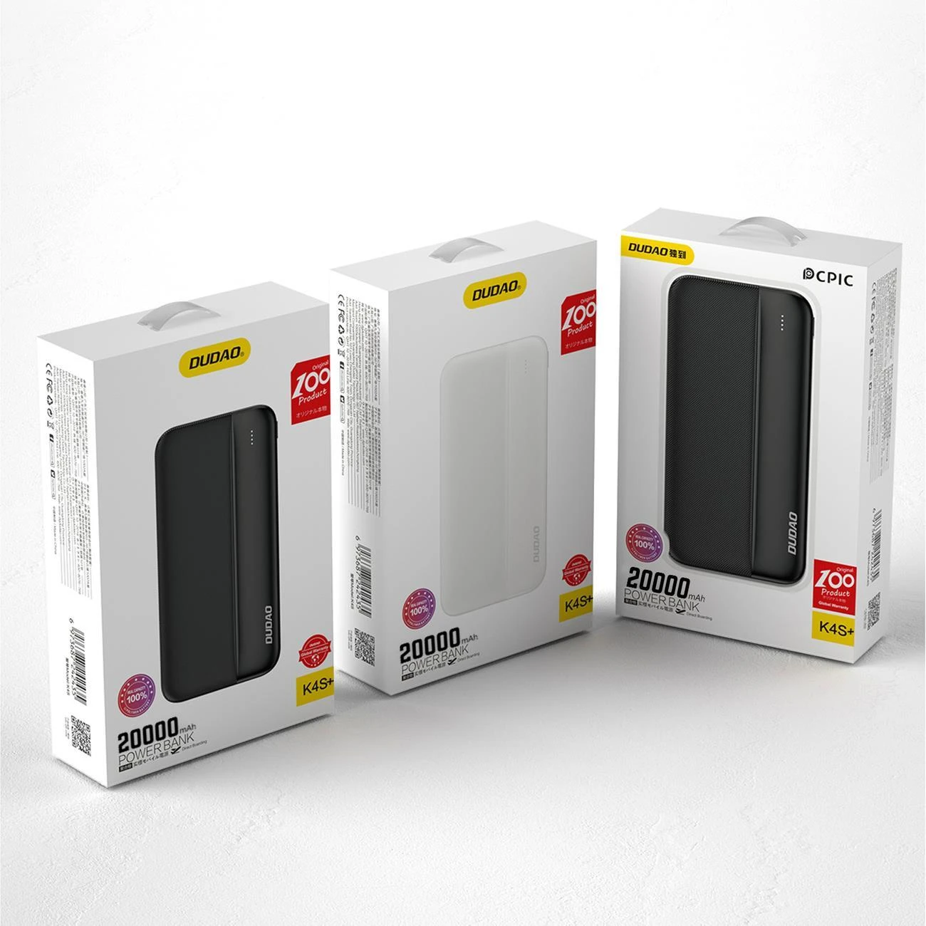 Dudao powerbank 20000mAh 2xUSB-A 10W baltos spalvos (K4S+)