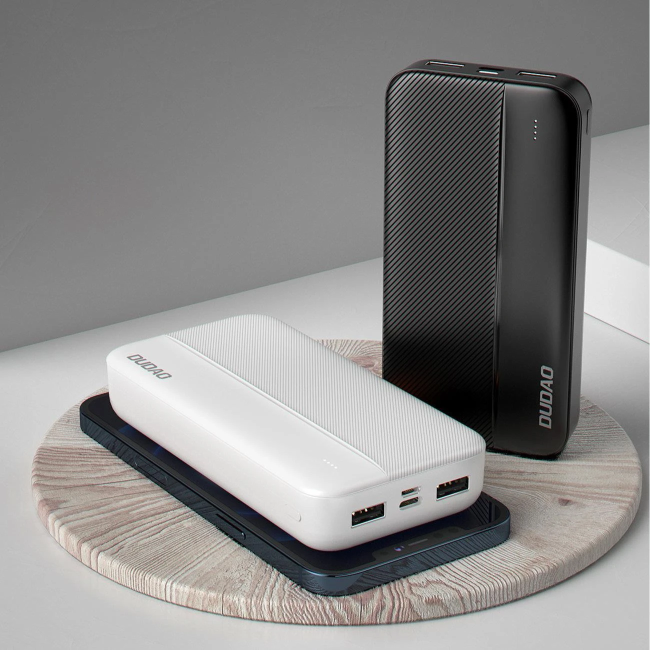 Dudao powerbank 20000mAh 2xUSB-A 10W baltos spalvos (K4S+)