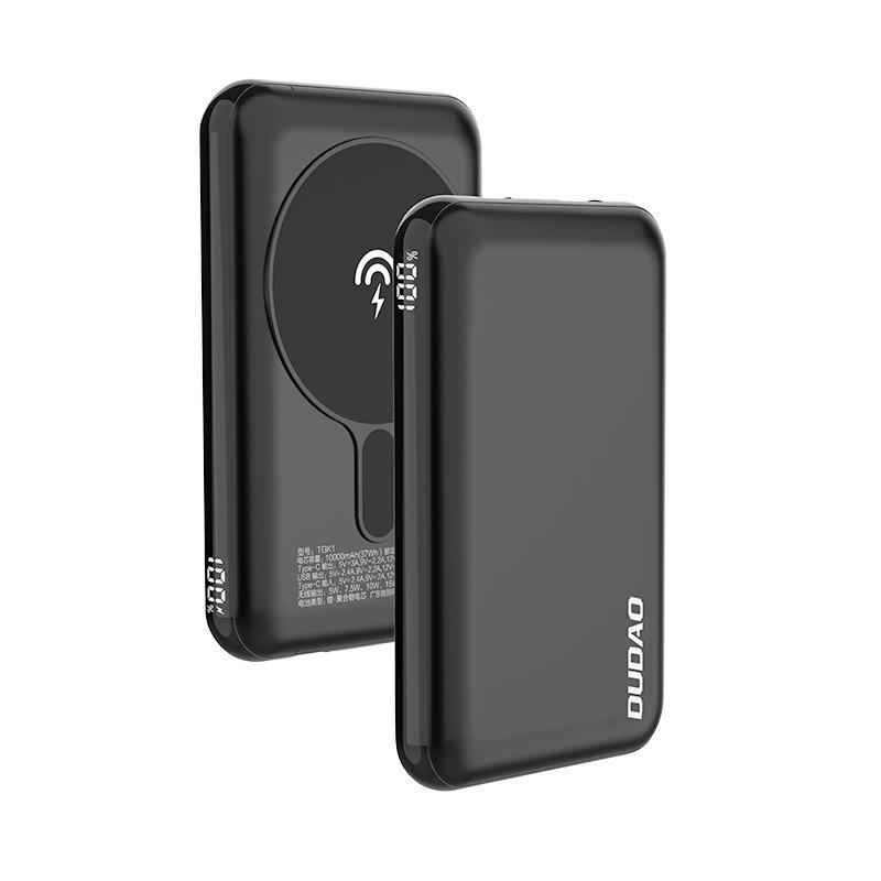 Dudao TGK1 power bank MagSafe wireless charger 20W 10000mAh juodos spalvos (TGK1-juodos spalvos)
