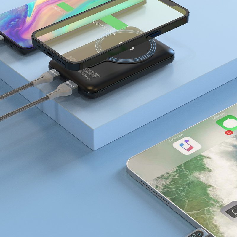 Dudao TGK1 power bank MagSafe wireless charger 20W 10000mAh juodos spalvos (TGK1-juodos spalvos)