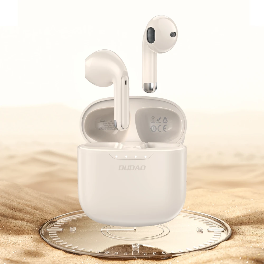 Dudao U18 Bluetooth 5.1 TWS belaidės ausinės - beige