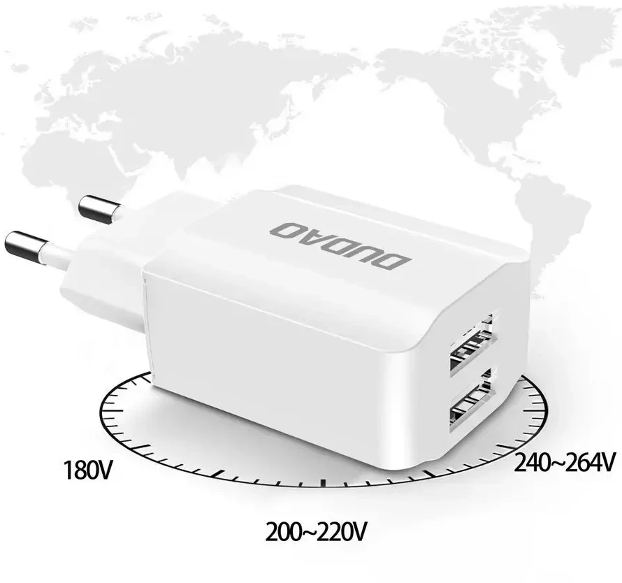 Įkroviklis Dudao (A2EU) (2xUSB 2.4A) baltas