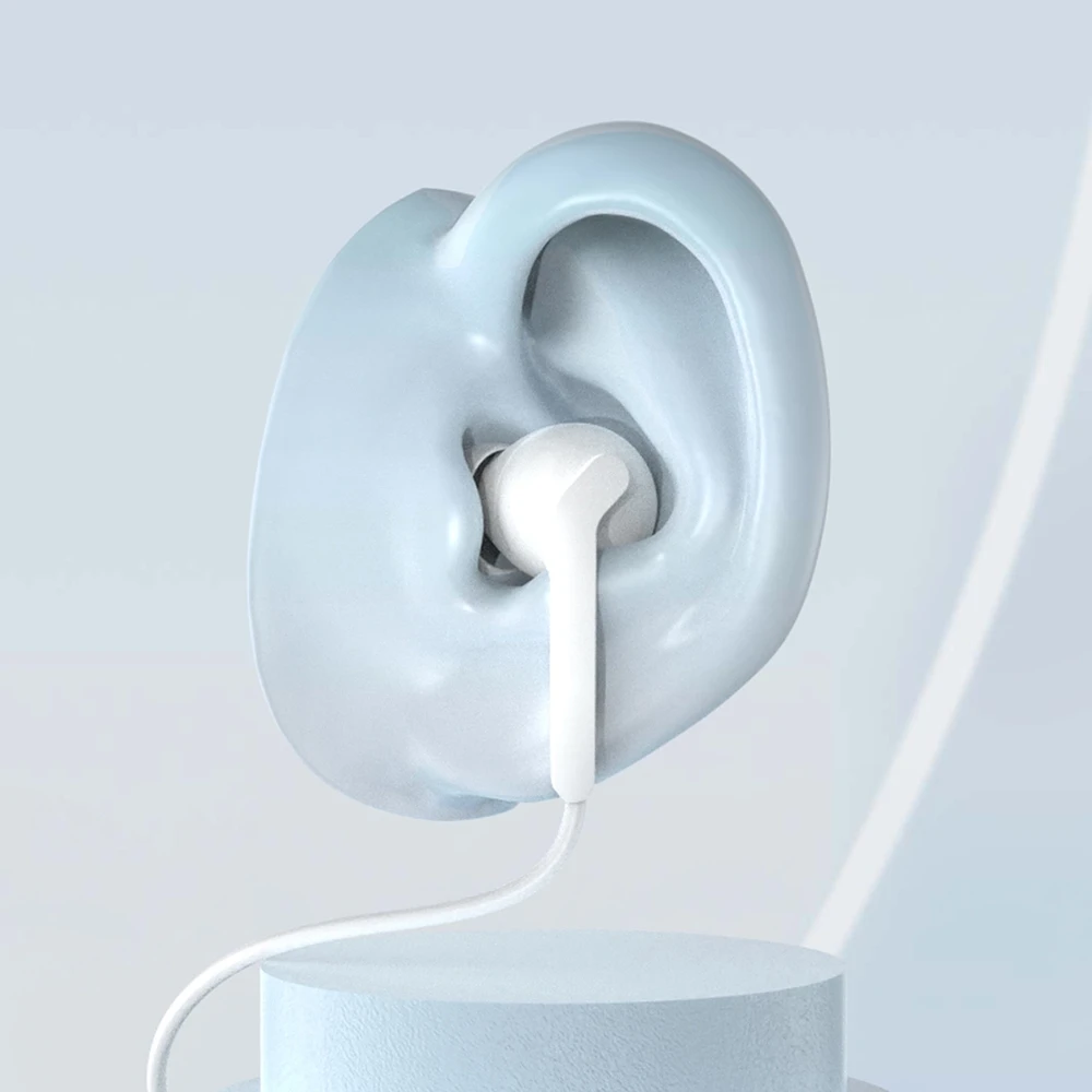 Dudao X3C+ su laidu USB-C In-Ear ausinės 1.2m – baltos spalvos
