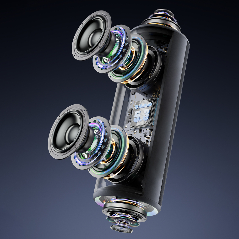 Dudao Y21Pro Belaidės Speaker with RGB Backlight Bluetooth 5.3 - Juodas
