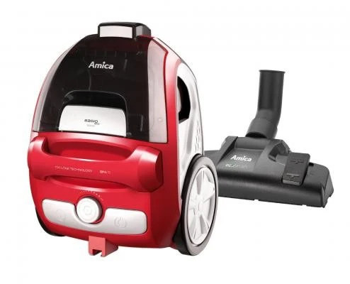 Dulkių Siurblys - Amica Bagio VM3044 1.5L Be Maišelio 900W Juodas/Sidabrinis/Raudonas