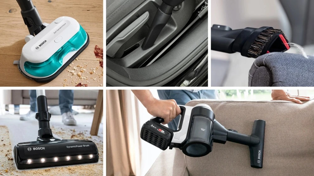 Bosch BCS71HYG1 Įkraunamas 2 viename vakuumas dulkių siurblys ir šluostė, Unlimited 7 ProHygienic Aqua, Baltas