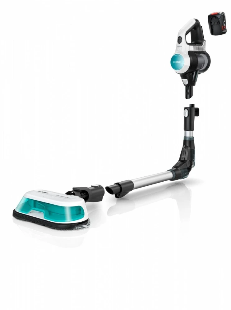 Bosch BCS71HYG1 Įkraunamas 2 viename vakuumas dulkių siurblys ir šluostė, Unlimited 7 ProHygienic Aqua, Baltas
