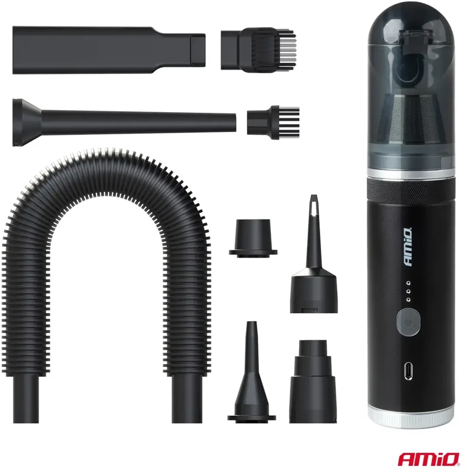 Belaidis automobilinis siurblys su pompos funkcija 100W 20 kPa USB-C AMIO-04785