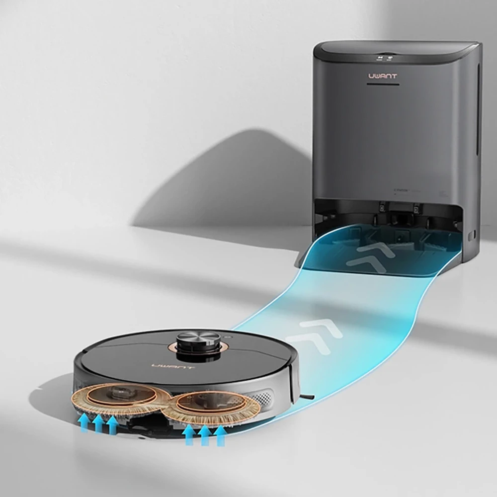 UWANT U200 Pro plaunantis dulkių siurblys robotas su išmania išsivalymo stotele