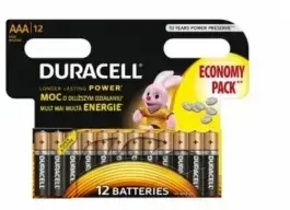 Duracell AAA MN2400 šarminės LR03 1,5 V baterijos (12 vnt.) (EU blisteris)