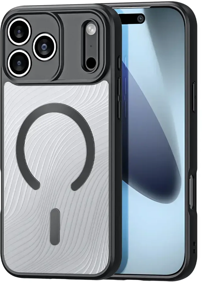 Dux Ducis AIMO Mag dėklas skirtas Apple iPhone 17 Pro Max suderinamas su MagSafe – juodos spalvos