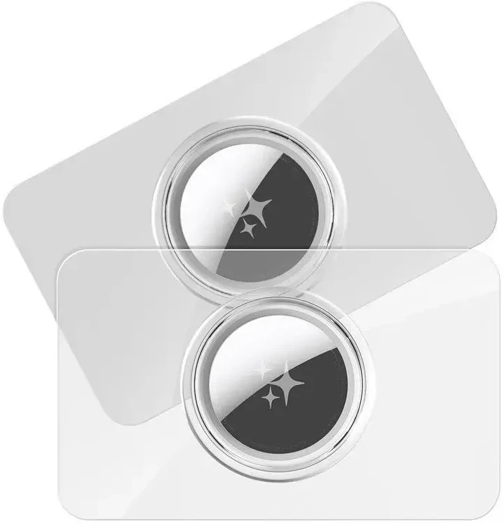 DUX DUCIS kortelės formos apsauginis dėklas, skirtas „AirTag“ 2 vnt., skaidrus + juodas