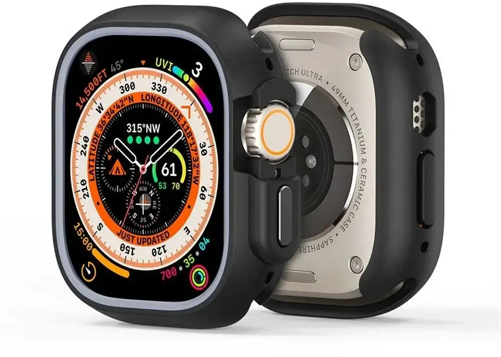 Dux Ducis dėklas BAMO Apple Watch Ultra / Ultra 2 49 mm vidurnakčio pilkoms