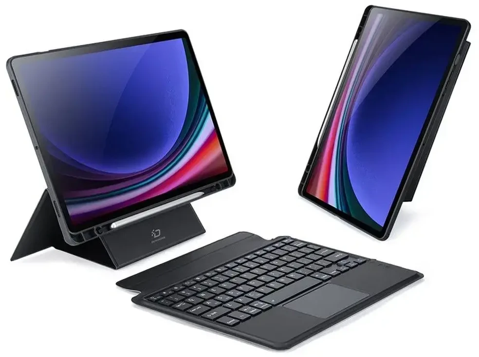 DUX DUCIS dėklas DK sulenkiamas su belaide klaviatūra skirtas Samsung Galaxy Tab S9 juodos spalvos