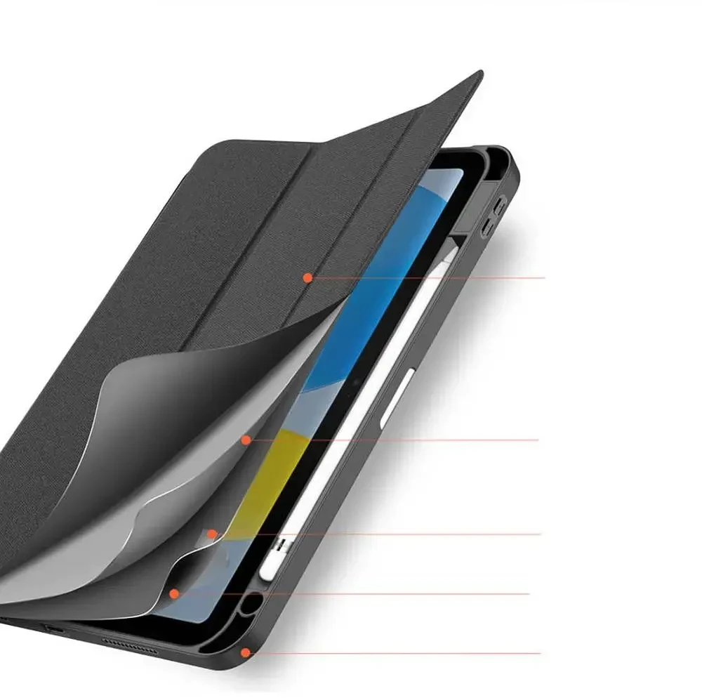DUX DUCIS case DOMO foldable with pencil storage for iPad 10 (2022) juodas
