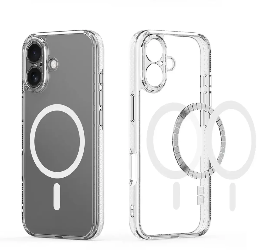 „Dux Ducis Clin Mag“ dėklas, skirtas „iPhone 17“, suderinamas su „MagSafe“ – permatomas