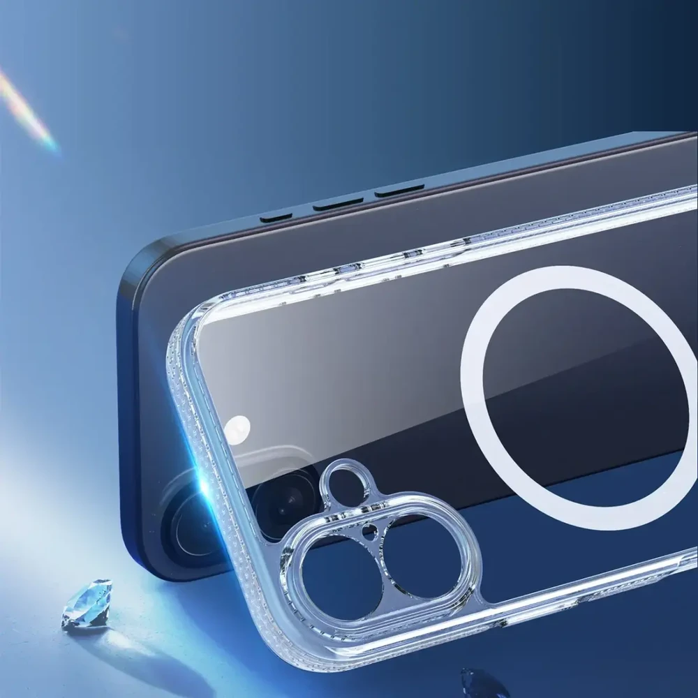„Dux Ducis Clin Mag“ dėklas, skirtas „iPhone 17“, suderinamas su „MagSafe“ – permatomas