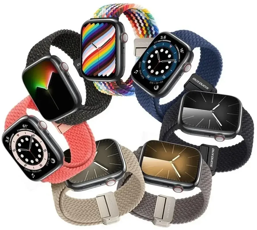 Dux Ducis apyrankė MIXTURE PRO stretchable braided skirta Apple Watch 38 / 40 / 41 mm guava