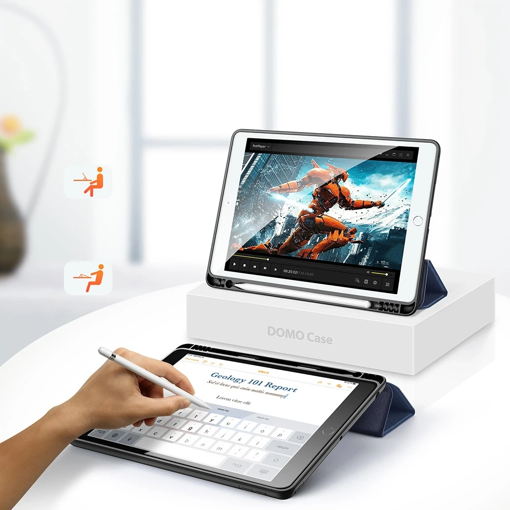 Dėklas Dux Ducis Domo Apple iPad 10.2 2021/iPad 10.2 2020/iPad 10.2 2019 tamsiai mėlynas