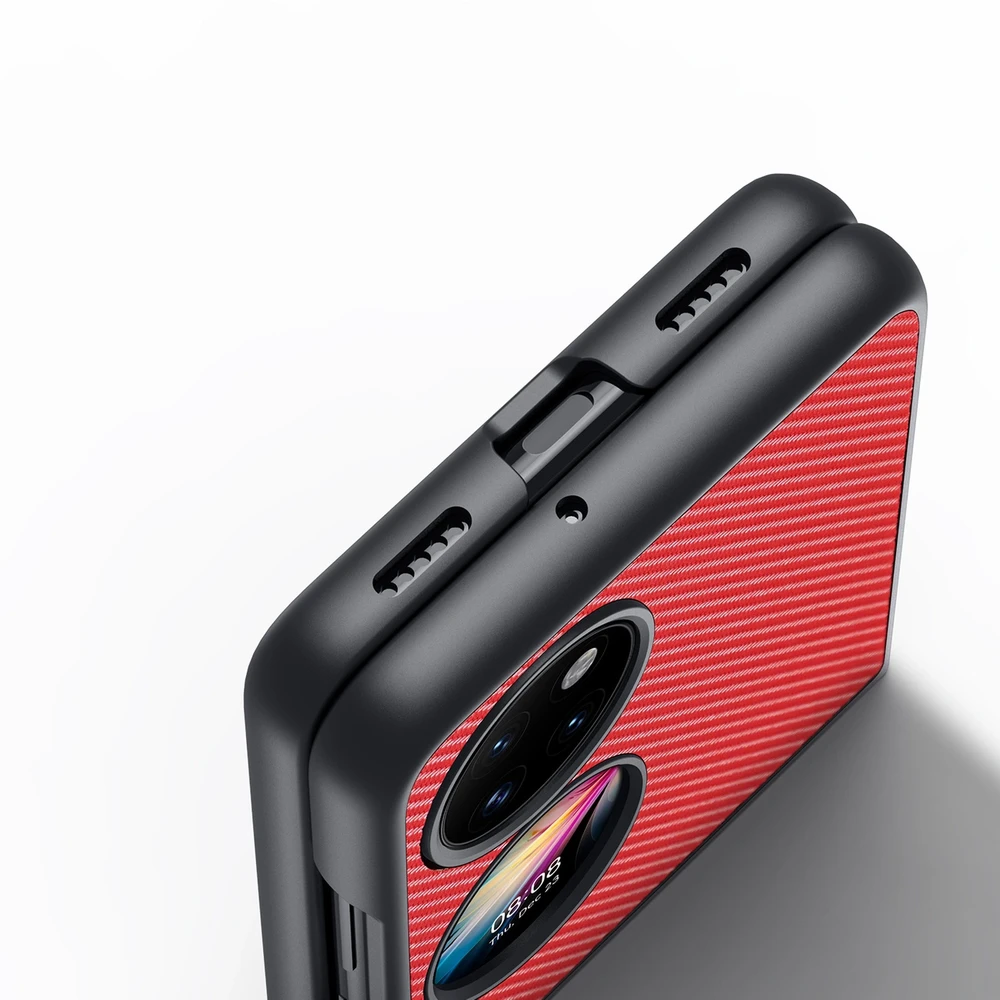 Dux Ducis Fino dėklas skirtas Huawei P50 Pocket, raudonas