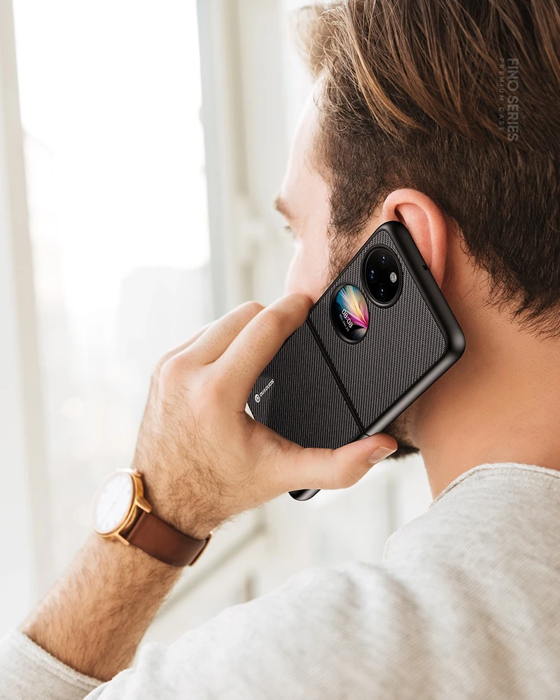 Dux Ducis Fino dėklas skirtas Huawei P50 Pocket, raudonas
