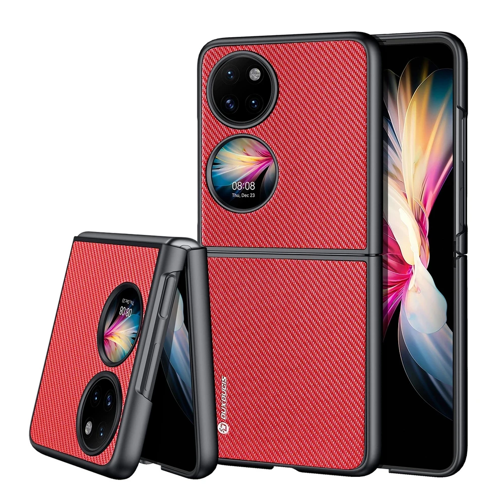 Dux Ducis Fino dėklas skirtas Huawei P50 Pocket, raudonas