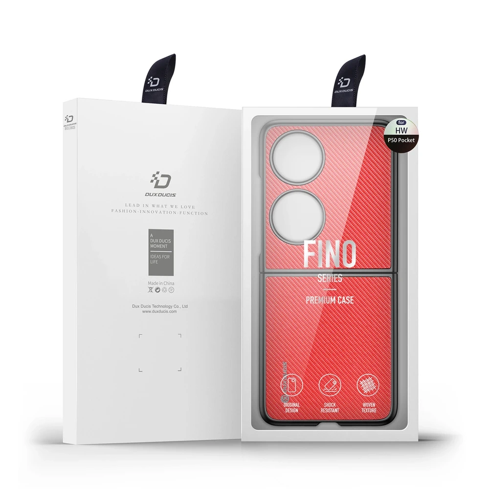 Dux Ducis Fino dėklas skirtas Huawei P50 Pocket, raudonas
