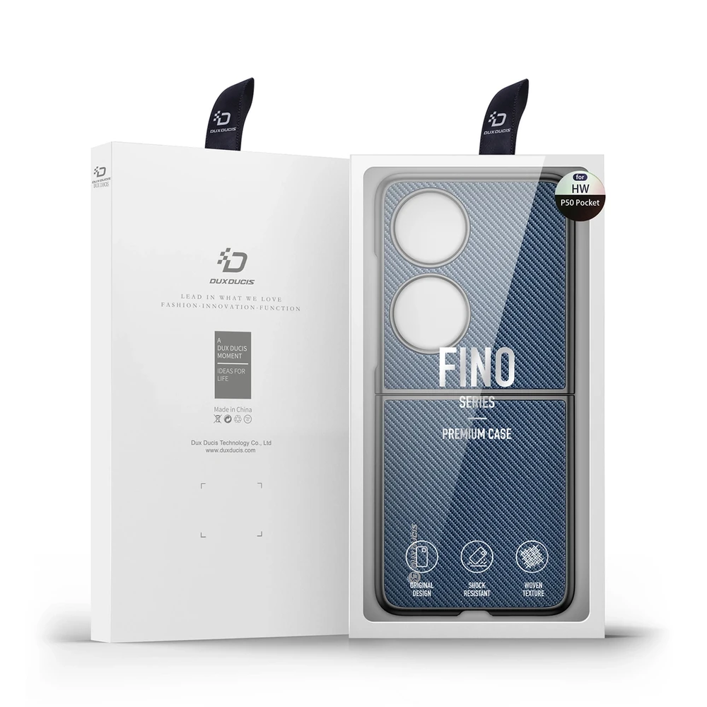 Dux Ducis Fino dėklas skirtas Huawei P50 Pocket, mėlynas