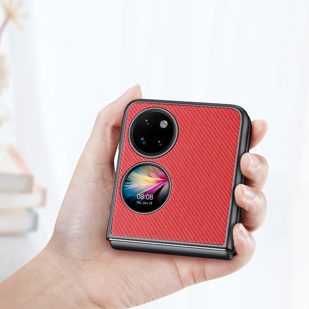 Dux Ducis Fino dėklas skirtas Huawei P50 Pocket, raudonas