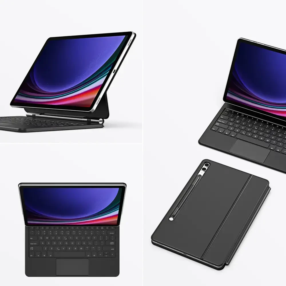 Dux Ducis klaviatūros (MK serijos) dėklas su Bluetooth klaviatūra, skirtas Samsung Galaxy Tab S9+ / S8+ / S7+ - juodas