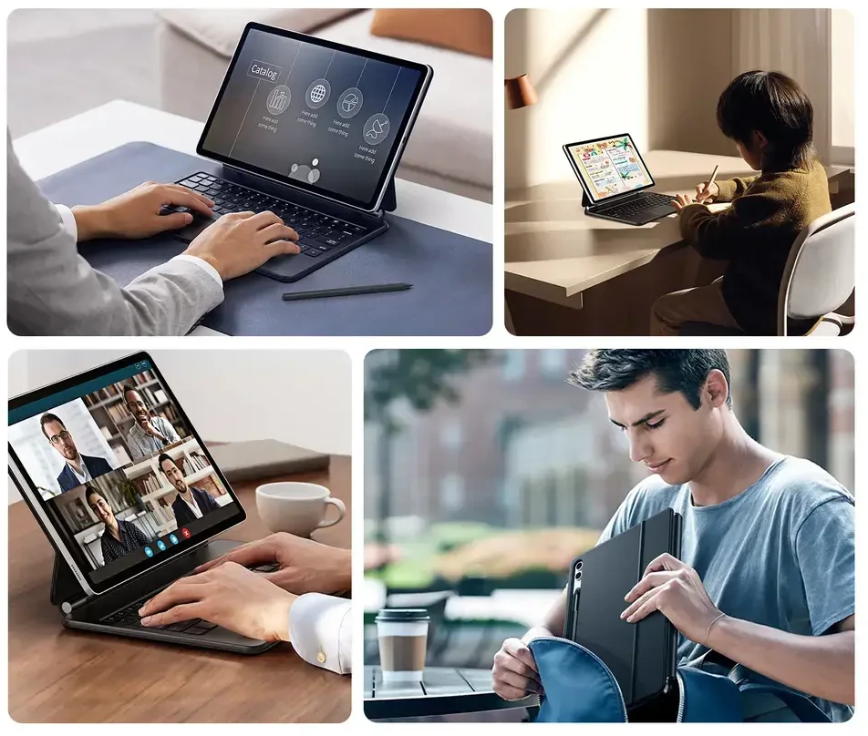 Dux Ducis klaviatūros (MK serijos) dėklas su Bluetooth klaviatūra, skirtas Samsung Galaxy Tab S9+ / S8+ / S7+ - juodas