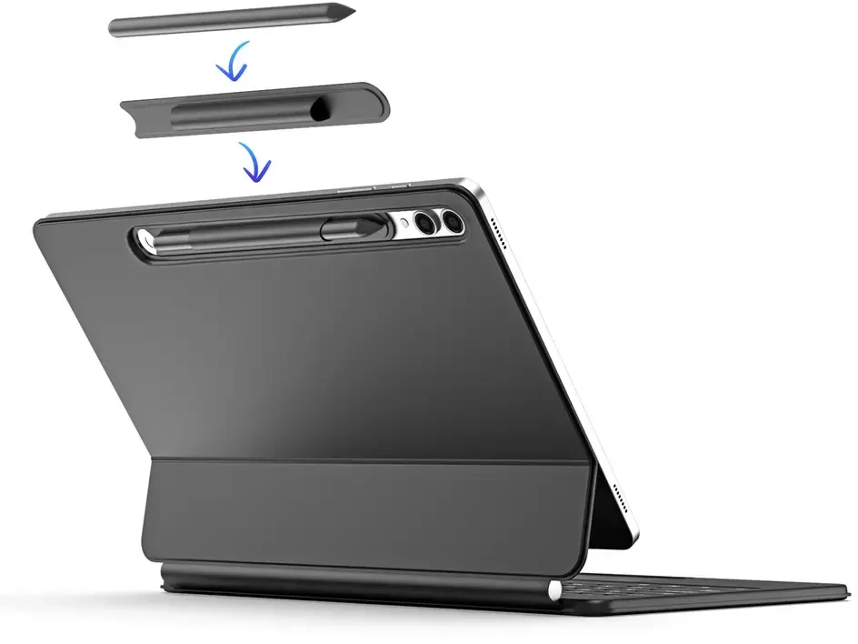Dux Ducis klaviatūros (MK serijos) dėklas su Bluetooth klaviatūra, skirtas Samsung Galaxy Tab S9+ / S8+ / S7+ - juodas