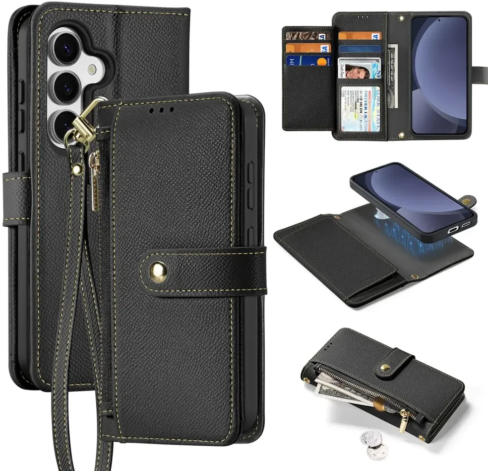 Dux Ducis Lawa Leather Samsung Galaxy S25 with Detachable Magnetic Wallet - dėklas telefonui juodos spalvos