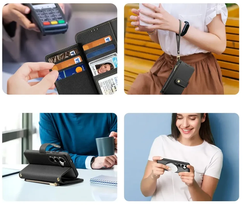 Dux Ducis Lawa Leather Samsung Galaxy S25 with Detachable Magnetic Wallet - dėklas telefonui juodos spalvos
