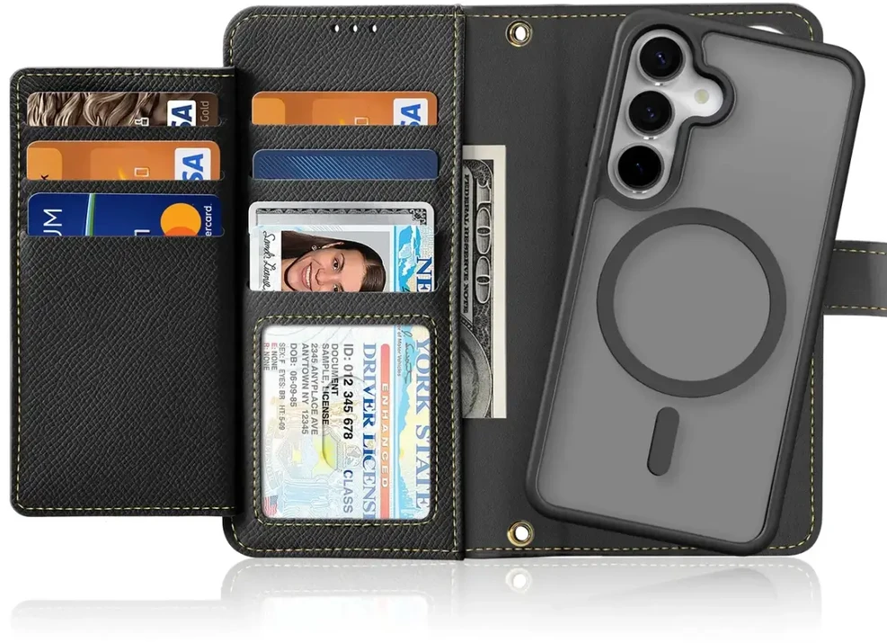 Dux Ducis Lawa Leather Samsung Galaxy S25 with Detachable Magnetic Wallet - dėklas telefonui juodos spalvos