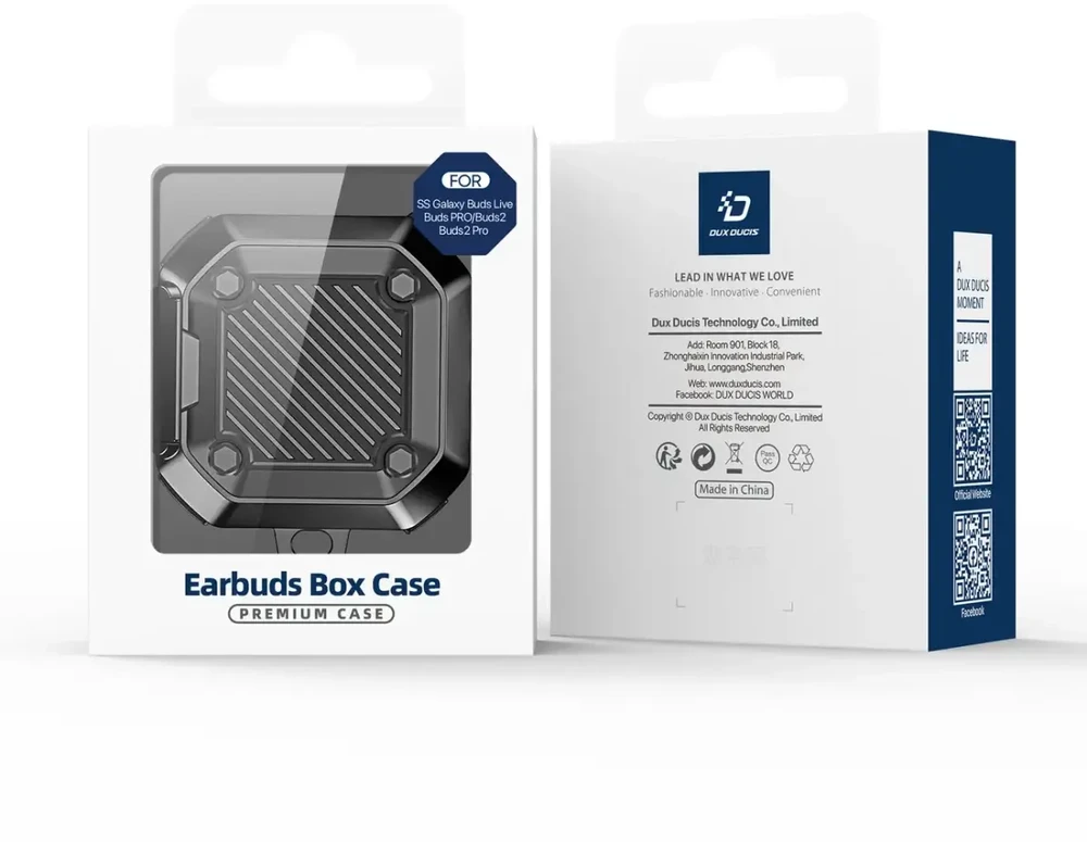 „Dux Ducis SECG dėklas, skirtas Samsung Galaxy Buds Live | Buds Pro | Buds 2 | Buds 2 Pro – juoda“