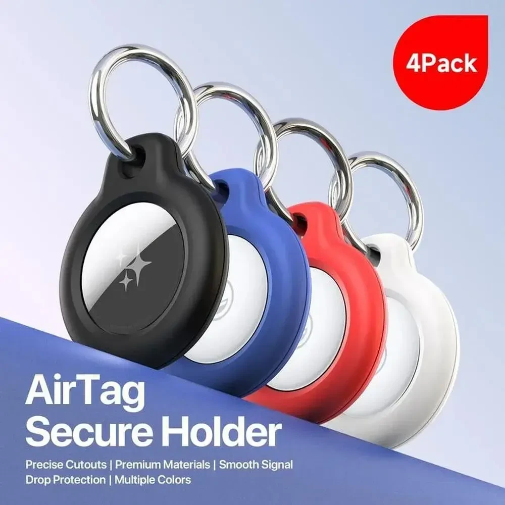 Dėklas DUX DUCIS saugios dėklės, pagamintos iš patvaraus kompiuterio, skirtos „Apple AirTag“ (4 vnt. pakuotė)