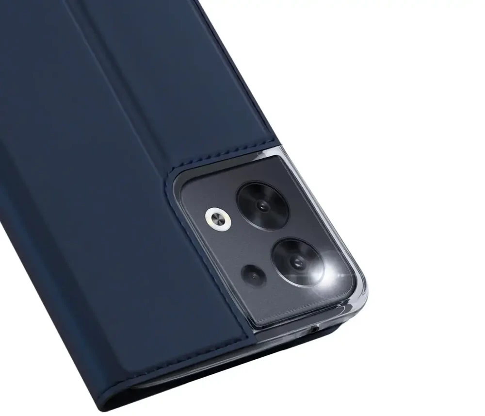 Dux Ducis Skin Pro Oppo Reno 8 atverčiamas card wallet su stoveliu dėklas telefonui mėlynos spalvos