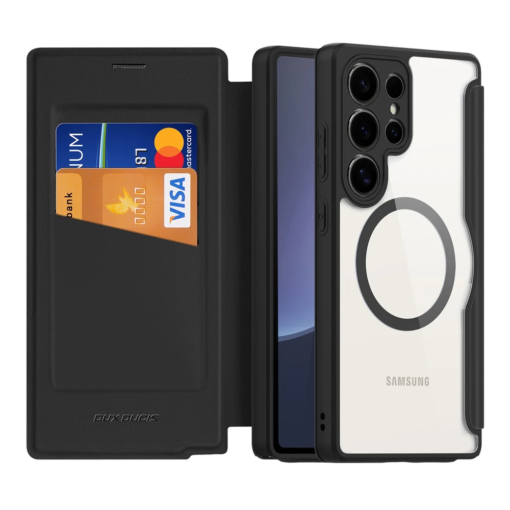 Dux Ducis Skin X Pro Samsung Galaxy S25 Ultra with MagSafe and Wallet – dėklas telefonui juodos spalvos