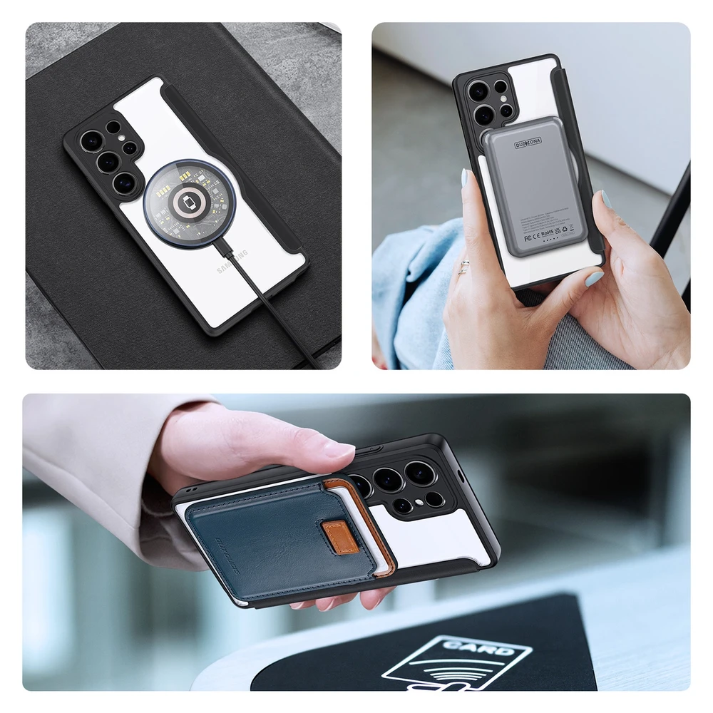 Dux Ducis Skin X Pro Samsung Galaxy S25 Ultra with MagSafe and Wallet – dėklas telefonui juodos spalvos