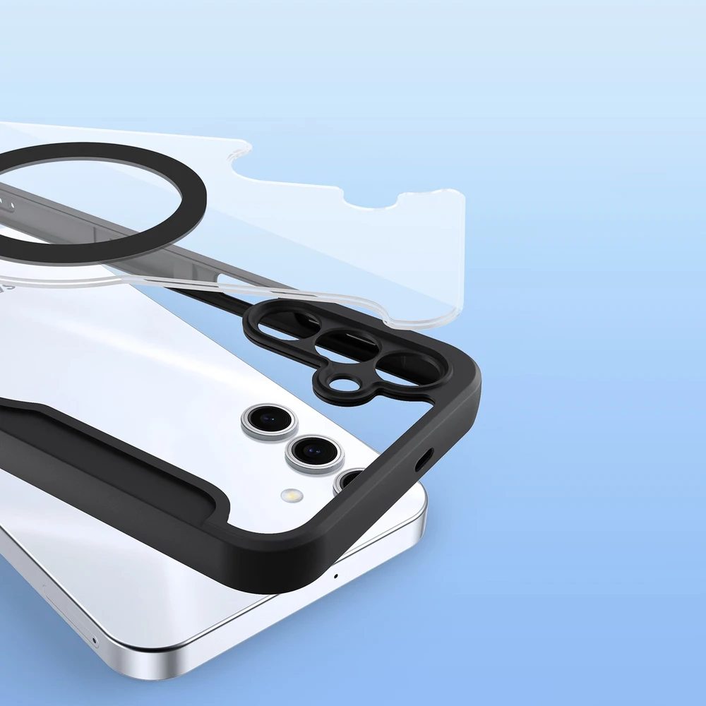 Dux Ducis atverčiamas dėklas SKIN X PRO suderinamas su MagSafe skirtas Samsung Galaxy S25 Plus juodos spalvos