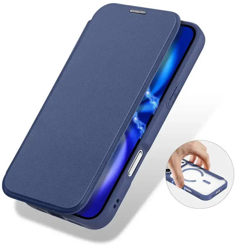 Dėklas Dux Ducis Skin X Pro skirtas Apple iPhone 17 Pro Max, suderinmas su MagSafe – mėlynos spalvos