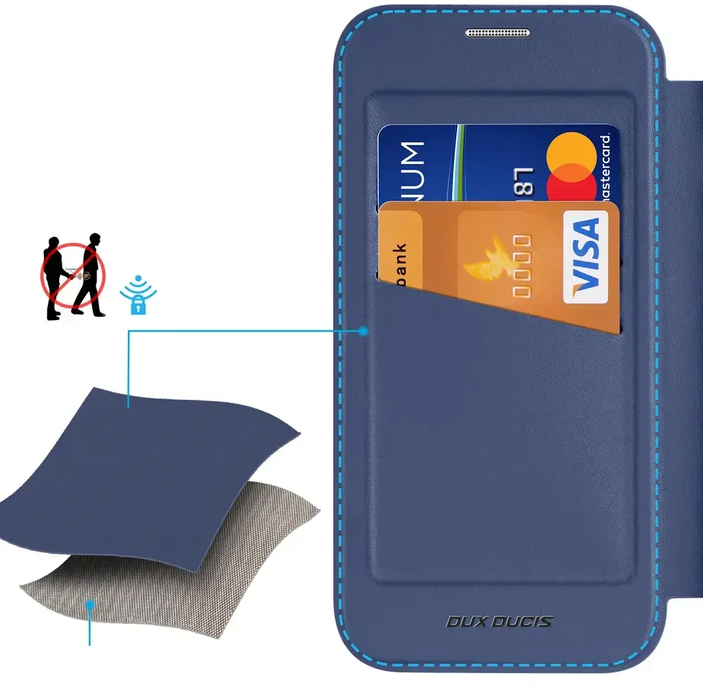 Dėklas Dux Ducis Skin X Pro skirtas Apple iPhone 17 Pro Max, suderinmas su MagSafe – mėlynos spalvos