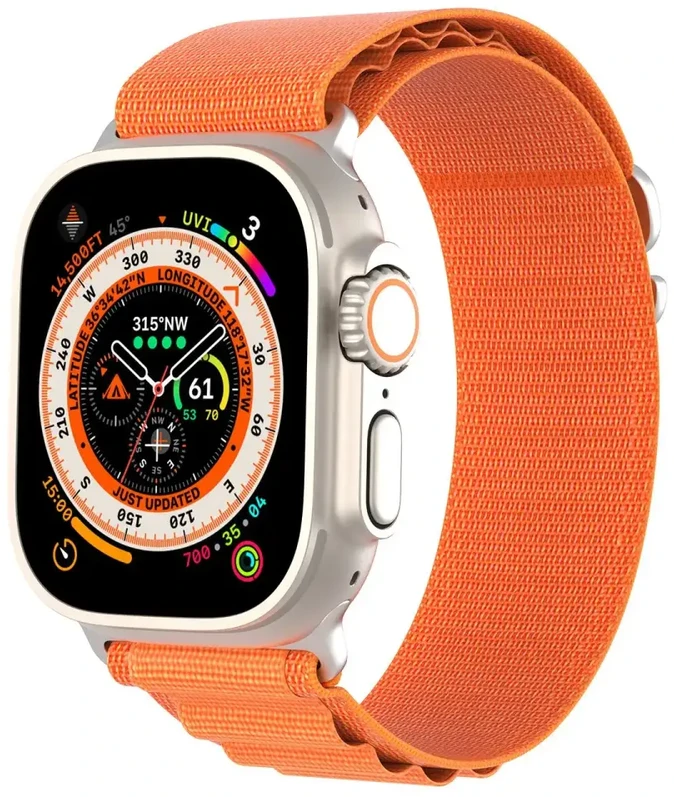 Sport apyrankė buckle for Apple Watch Ultra / 9 / 8 / 7 / 6 / SE / 5 / 4 / 3 / 2 / 1 (42, 44, 45, 49 mm) Dux Ducis Apyrankė GS Version - oranžinės spalvos