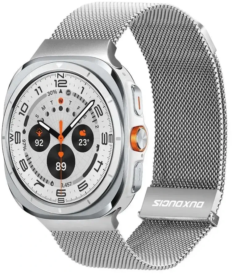 DUX DUCIS dirželis MILANESE nerūdijančio plieno magnetinis 47 mm sidabrinis