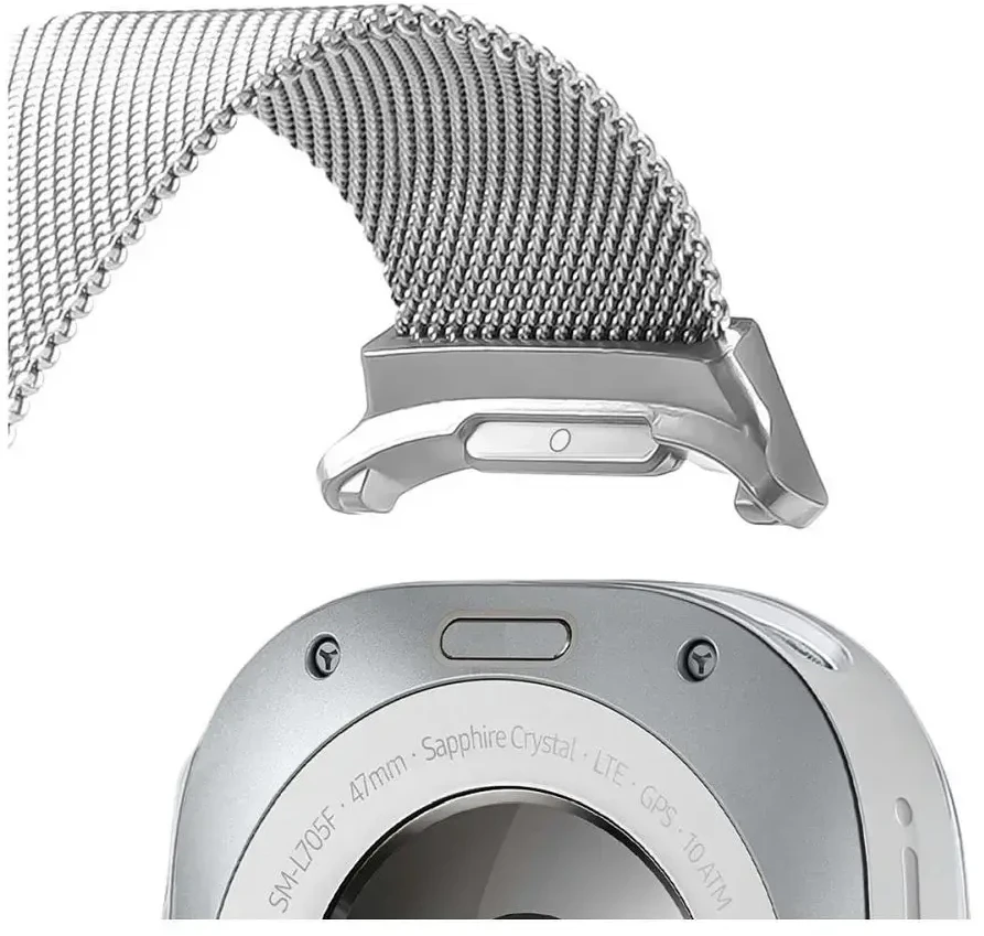 DUX DUCIS dirželis MILANESE nerūdijančio plieno magnetinis 47 mm sidabrinis