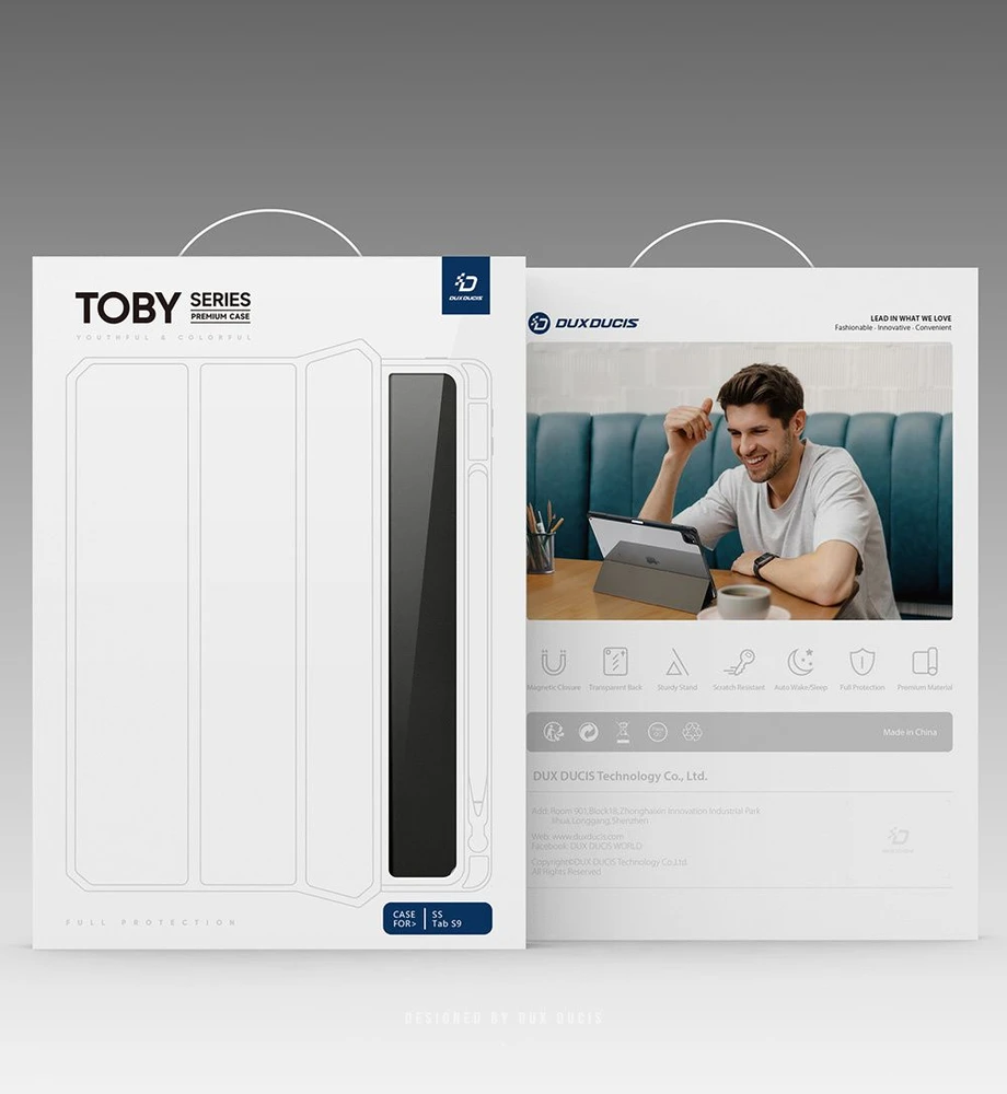 Dėklas Dux Ducis Toby Samsung X810/X816 Tab S9 Plus/X610/X616 Tab S9 FE Plus juodas