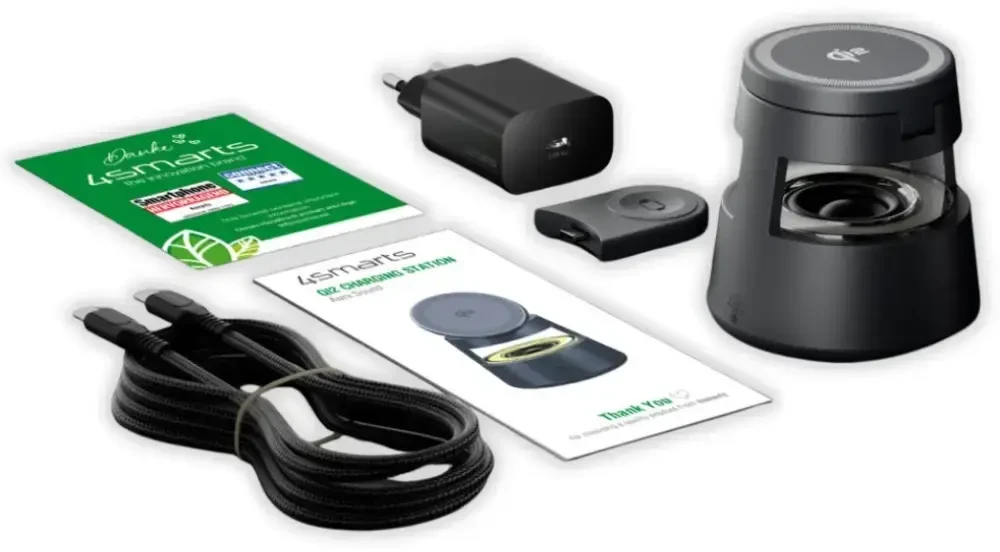 Carruzzo 4smarts 541327 mobiliojo įrenginio kroviklis Ausinės, Išmanusis telefonas, Išmanusis laikrodis Pilka USB Belaidis įkrovimas Vidaus
