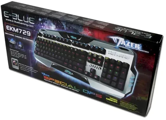E-Blue E-Mėlynas Mazer 729 mechaninė klaviatūra žaidimams (Mėlyna switch)